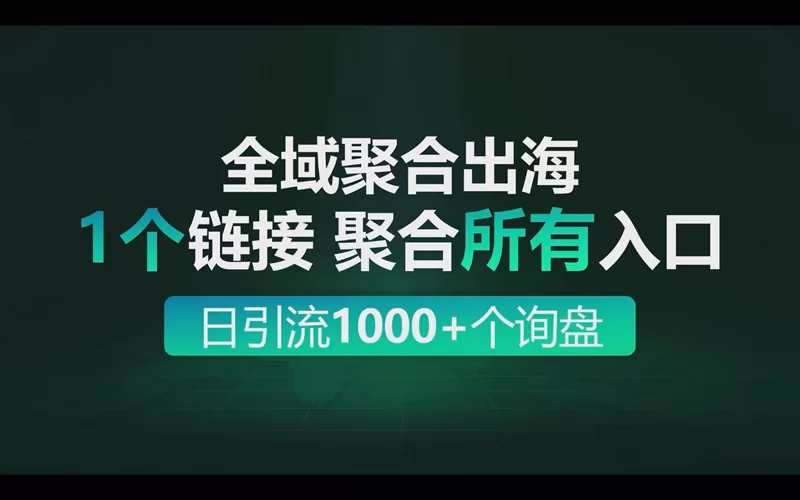 全域聚合出海，1个链接聚合所有联系方式入口，轻松实现每日引流1000+个询盘