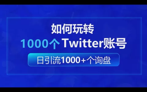 如何玩转1000个Twitter账号做到每日引流1000+个出海业务询盘