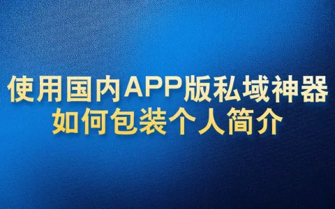 使用国内APP版私域神器如何包装个人简介