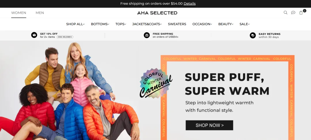 又一大厂高管创业，推出跨境服装品牌独立站AHA SELECTED