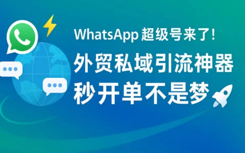 私域神器携WhatsApp超级号出海引流，外贸获客秒开单