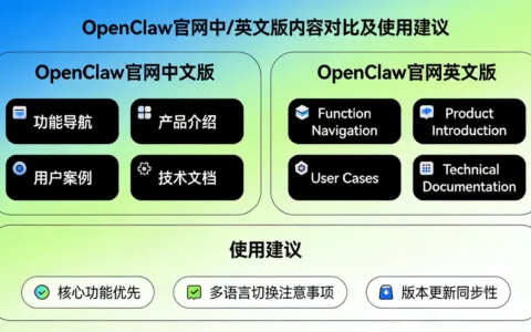 OpenClaw官网中文版与英文版内容对比及使用建议