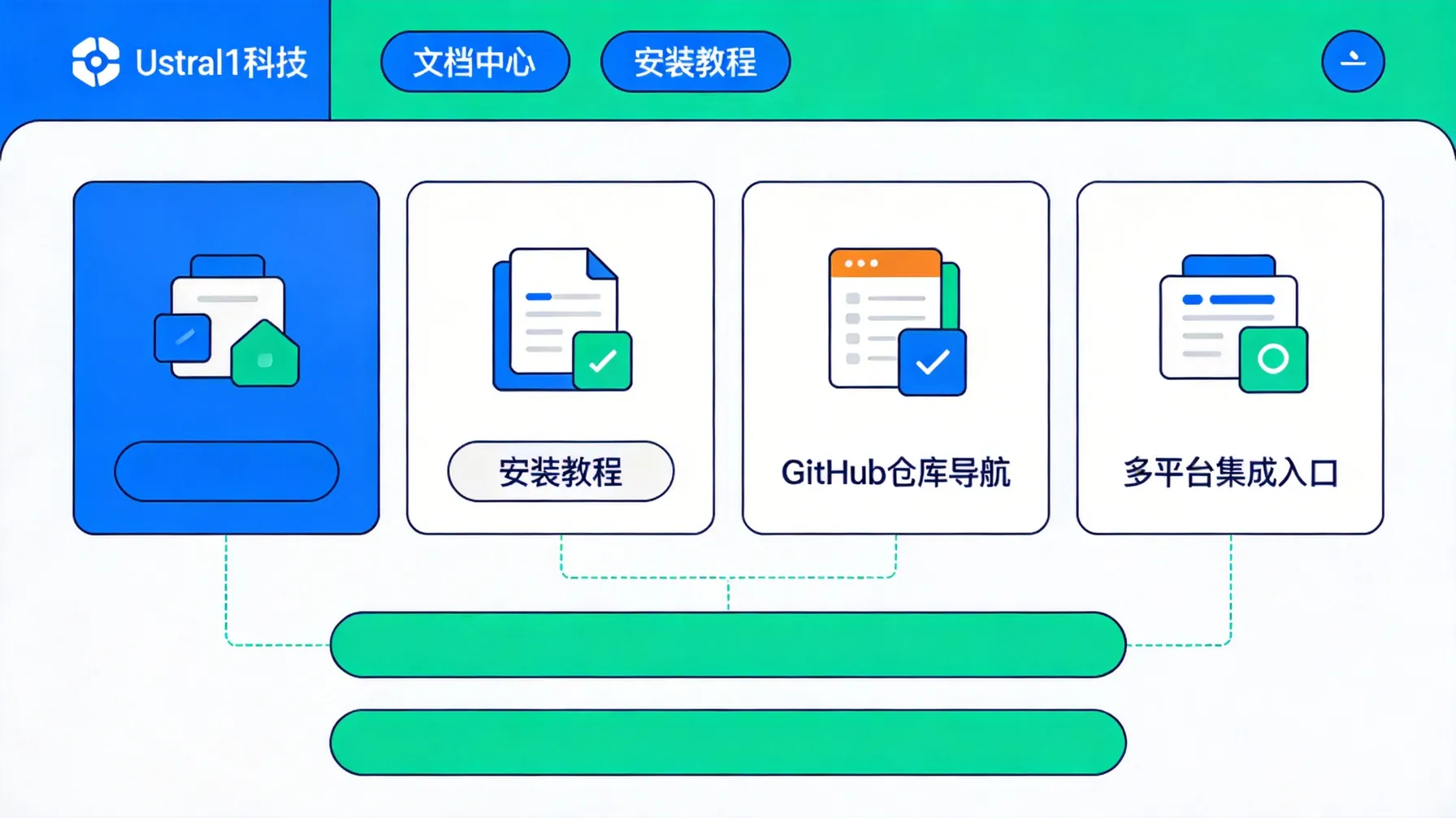 OpenClaw 官网功能展示图，突出文档、安装与集成入口