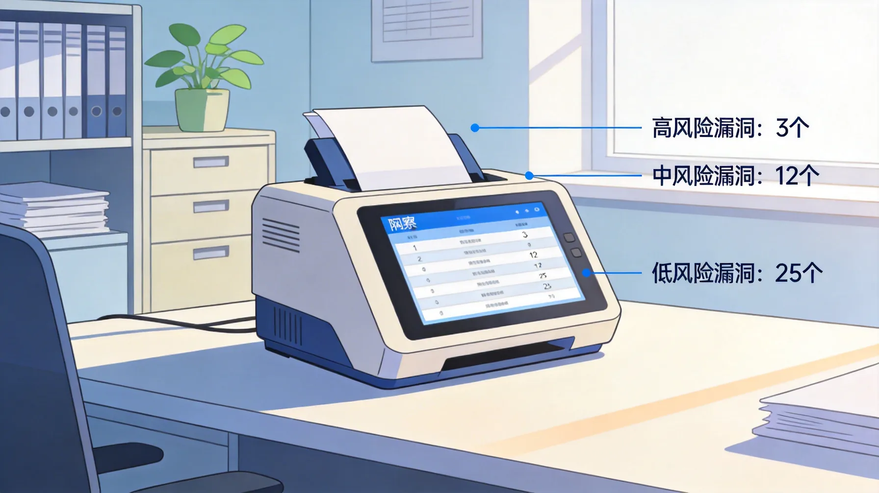 OpenVAS在办公室进行漏洞扫描示意图